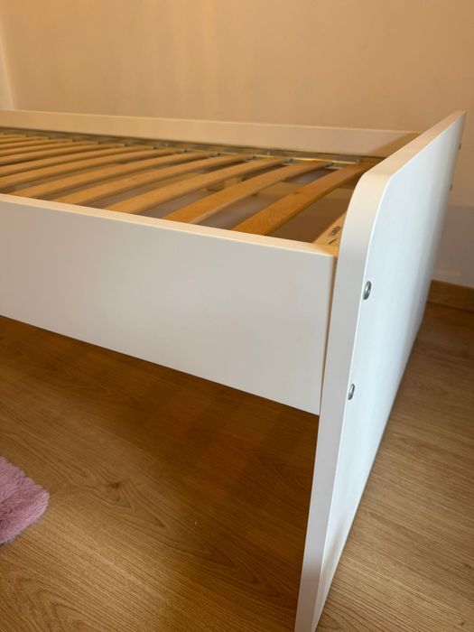 SLAKT Estrutura cama c/estrado ripas, branco, 90x200 cm
Estrutura cama