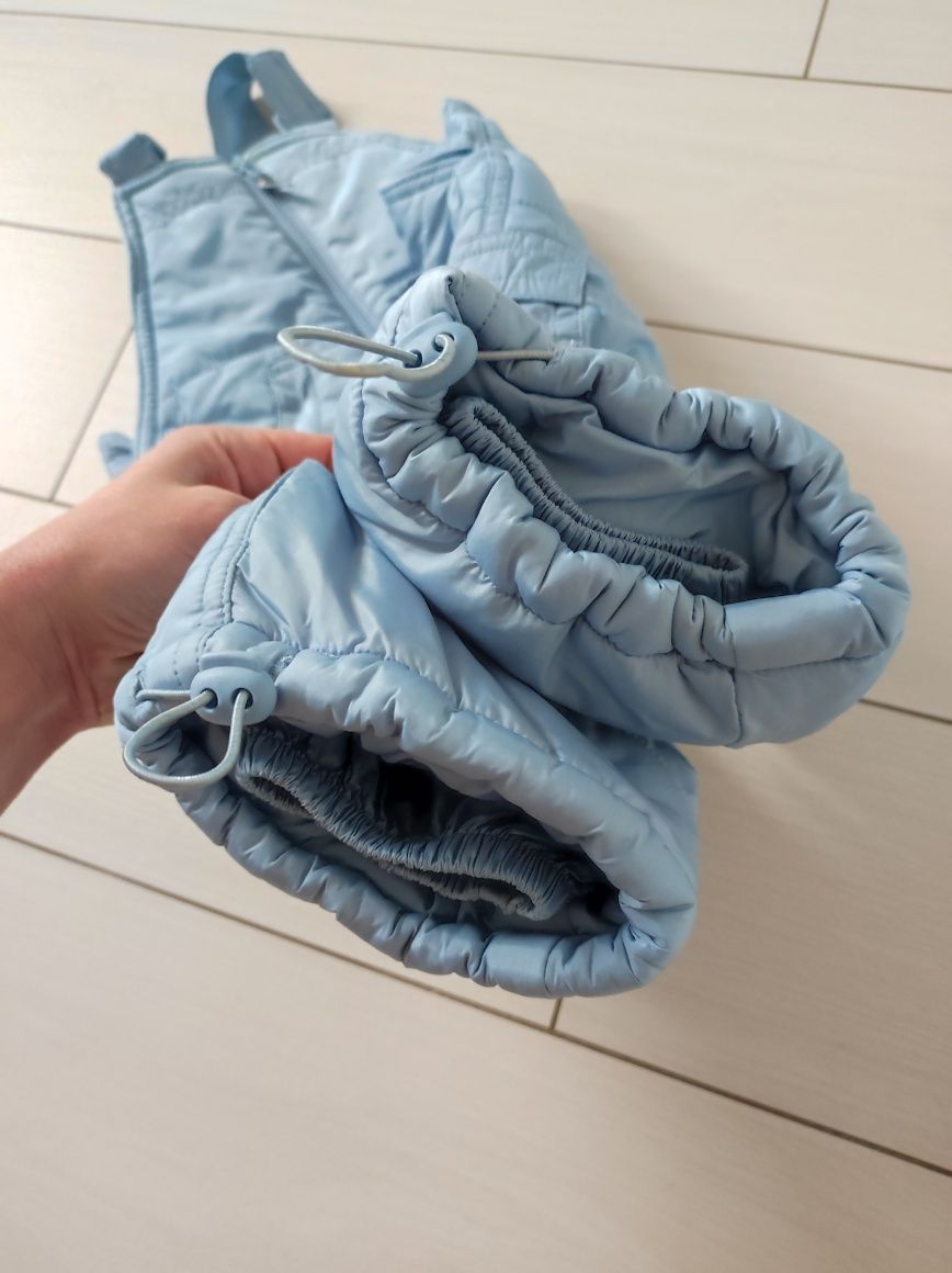 Zara błękitne spodnie zimowe ocieplane polarem rozmiar 58-69 cm