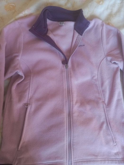 Casaco polar, rosa e roxo, S (14 anos) - Quechua