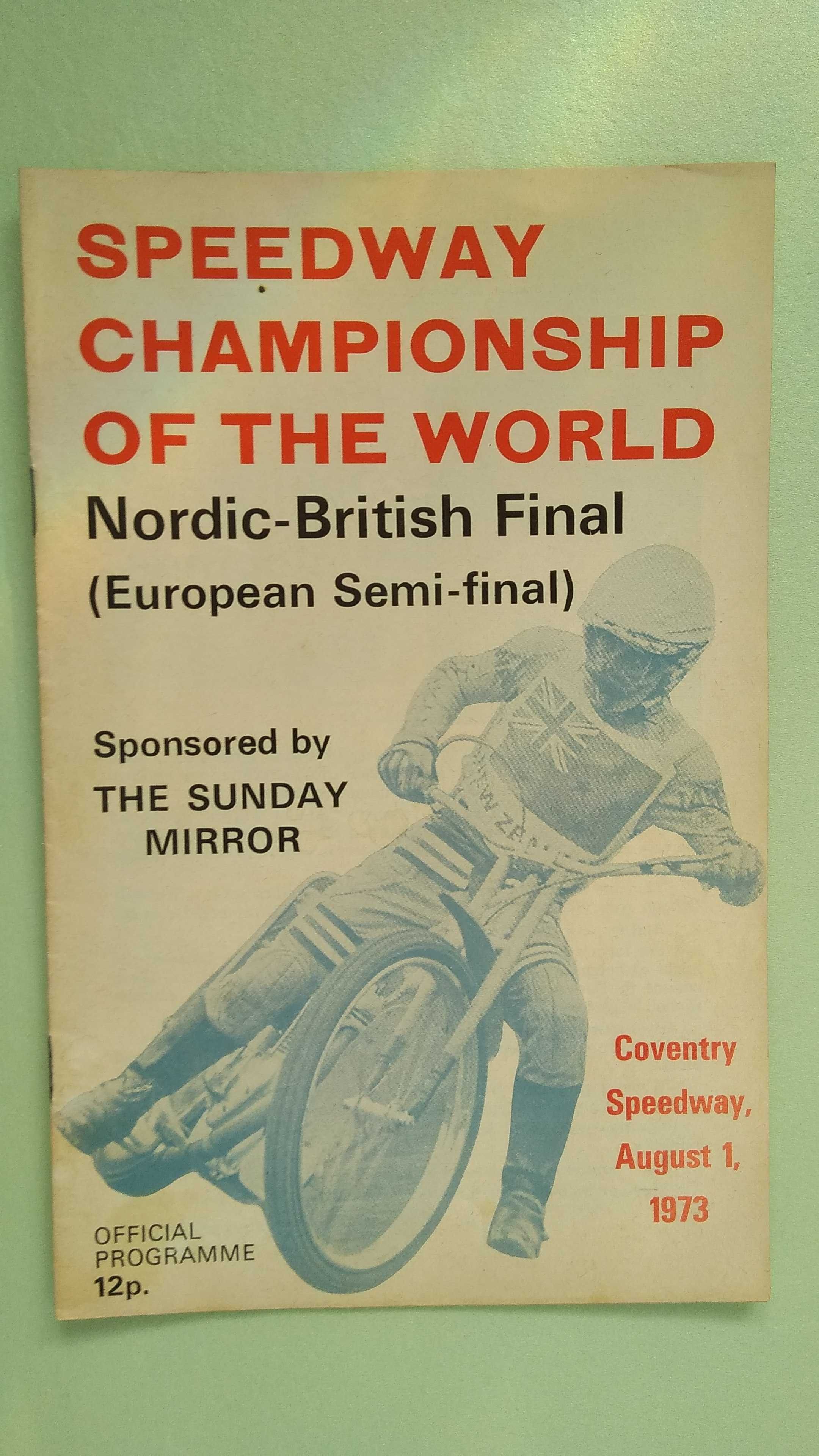 Program żużlowy IMŚ Finał Nordycko-Brytyjski 1973 Coventry
