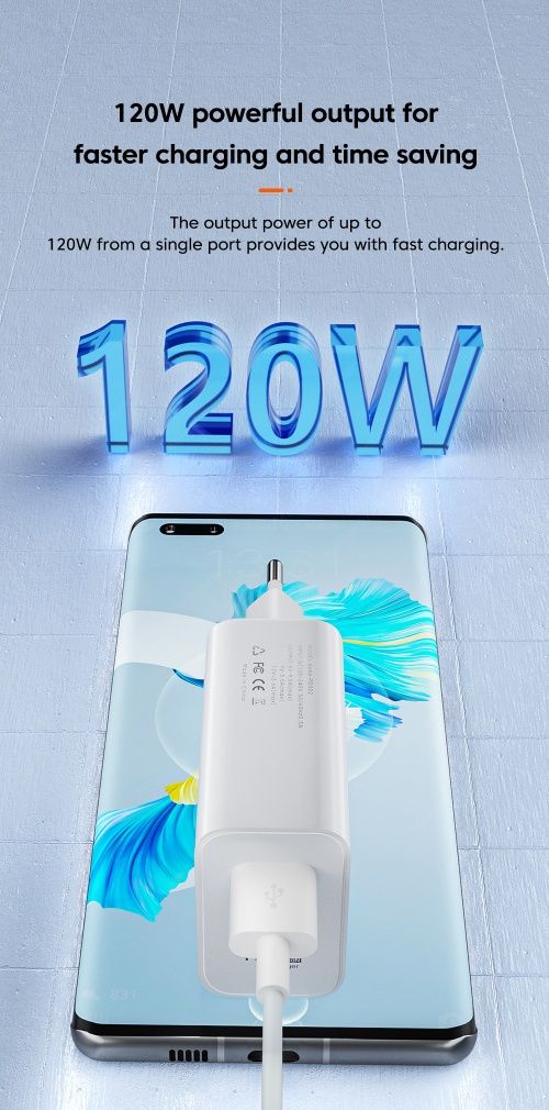 QC 3.0 Szybka ładowarka telefoniczna sieciowa USB 120W + 1m przewód