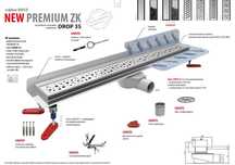 Odpływ liniowy 100cm Wiper NEW Premium ZK z syfonem DROP 35 Rewers mat