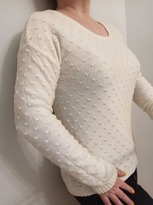 Sweter damski kremowy 55% bawełny 27% wiskozy Medicine rozmiar S
