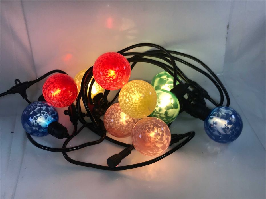 Lampki Zewnętrzne Kolorowe Kule Girlanda 10 led 5m Możliwość Łączenia