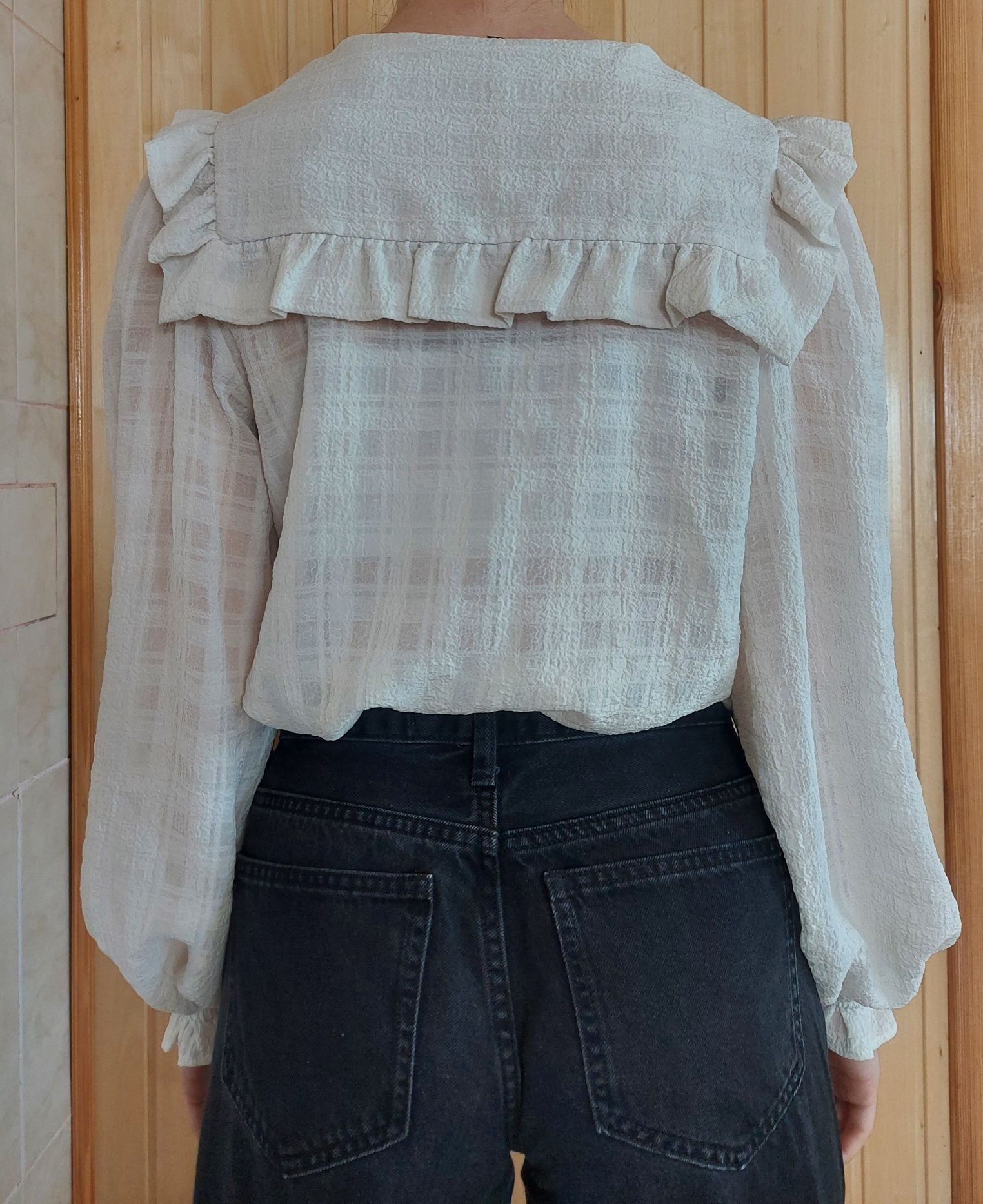 Блуза біла New Look, M з довгим рукавом