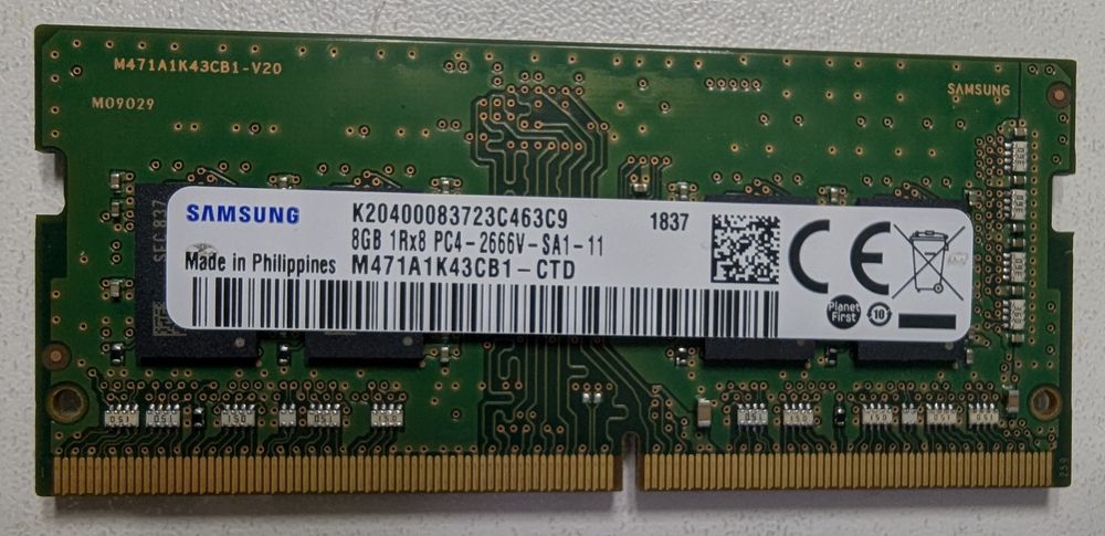 Оперативна пам'я Samsung DDR4 8GB 2666MHz SO-DIMM 1Rx8