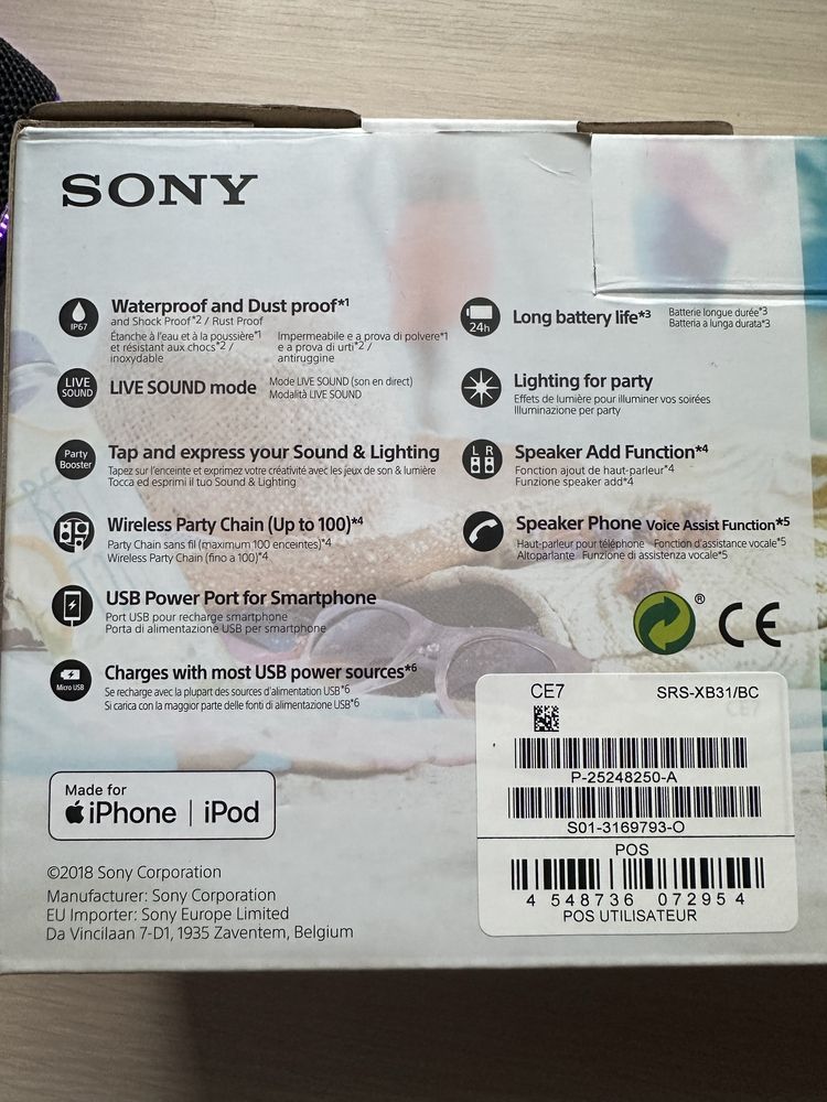Sony srs xb 31 głośnik bezprzewodowy
