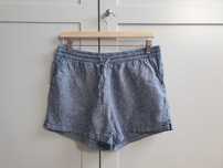 Granatowe spodneki lniane H&M 38 szorty