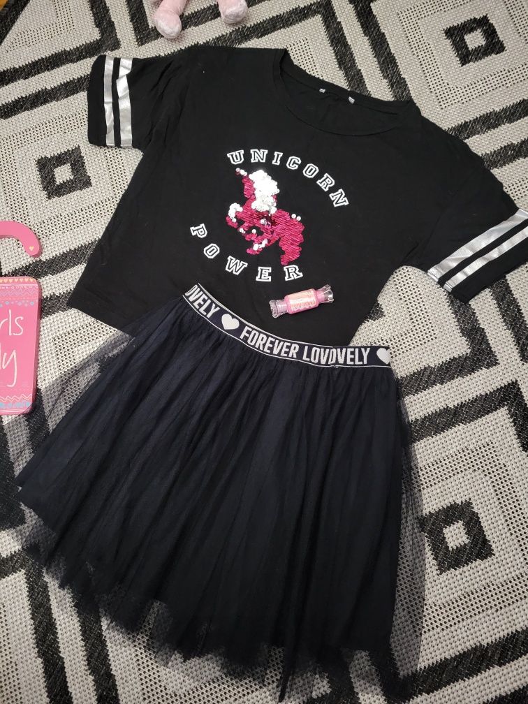 Костюм zara unicorn фанітова спідничка футболка для дівчинки девочки