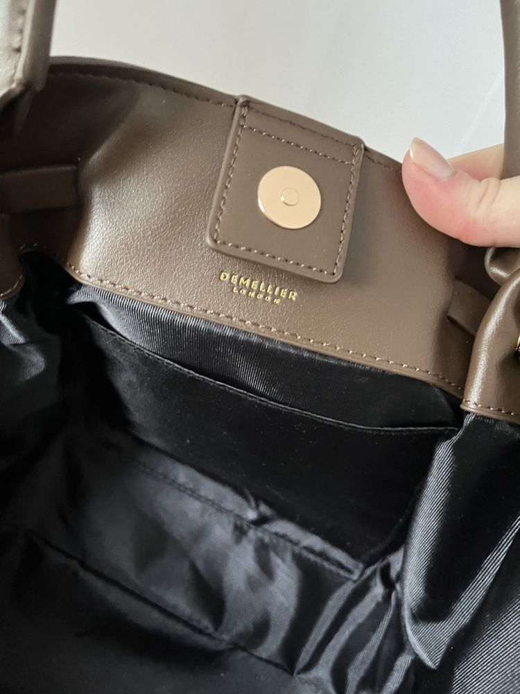 Demellier brazowa torebka shopper