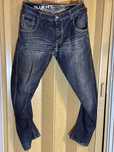 Niebieskie jeansy ze skrecanymi nogawkami. Black Label W34L32.