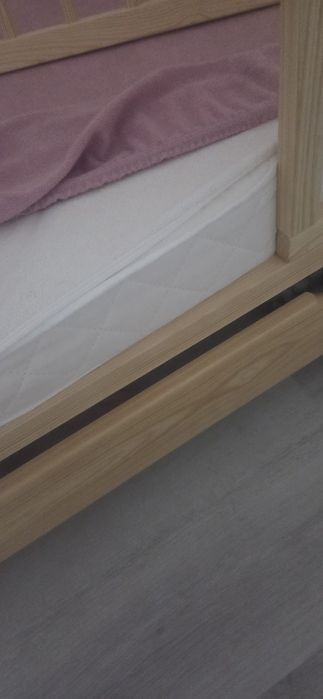 Łóżeczko 120/60 na kólkach z szufladą i materacem