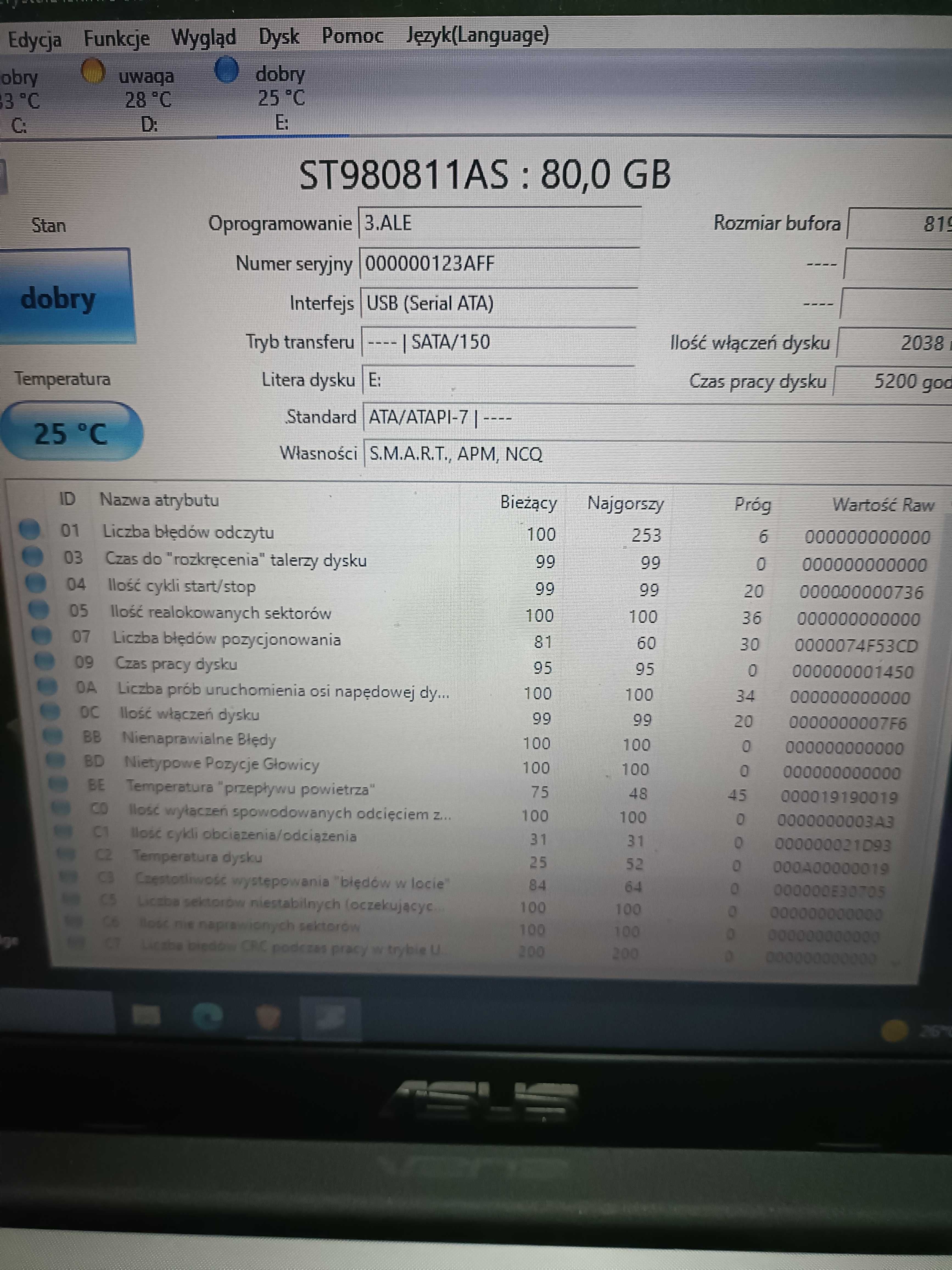 dysk twardy 2,5 80gb