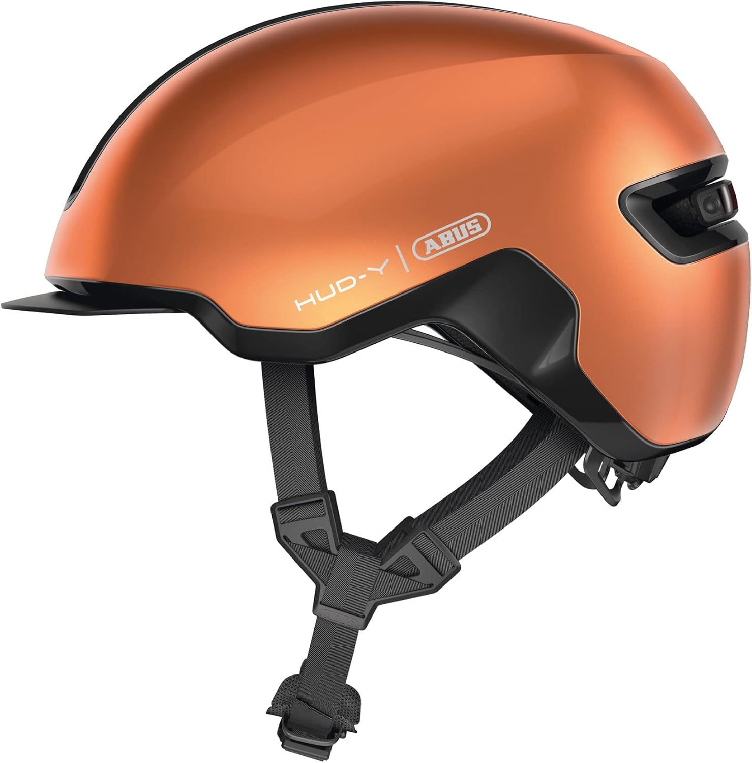 Kask rowerowy ABUS Hud-Y Pomarańczowy r. 51-55 cm Mocny LED