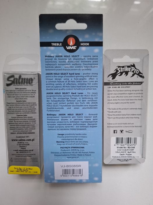 woblery wędkarskie zestaw 3 sztuk