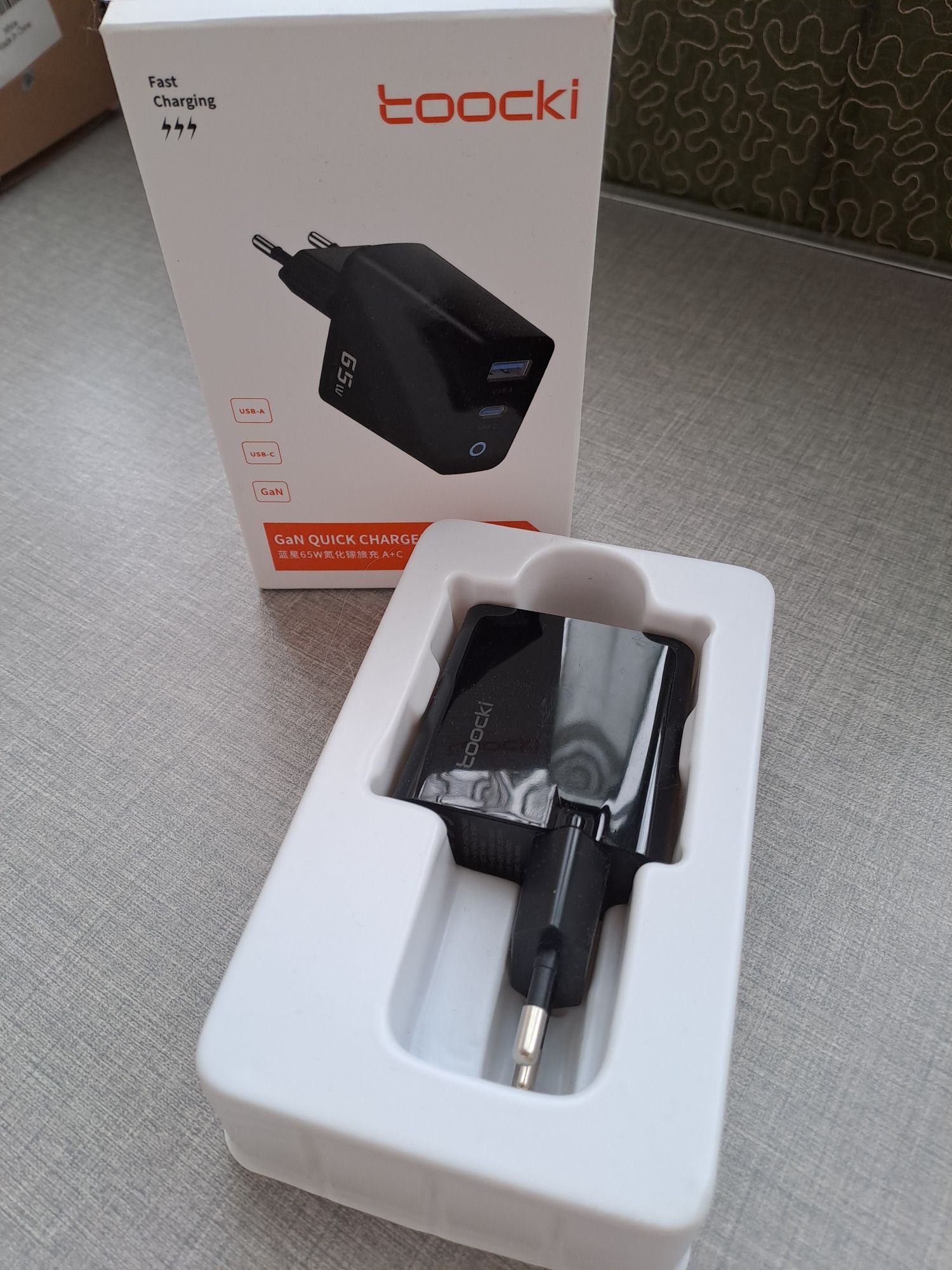 Швидка зарядка 65W Toocki, USB-A, USB-C