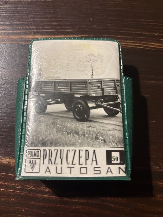 Etui plastikowe, gadżet reklamowy , przyczepa autosan PRL.