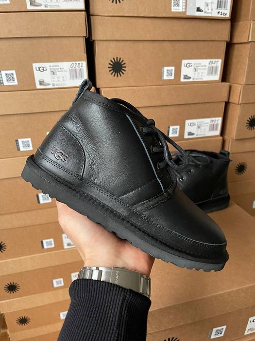 Уги Мужские UGG Neumel Leather Black (Кожа)