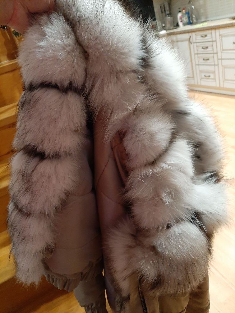 Зимняя куртка-парка натуральный мех