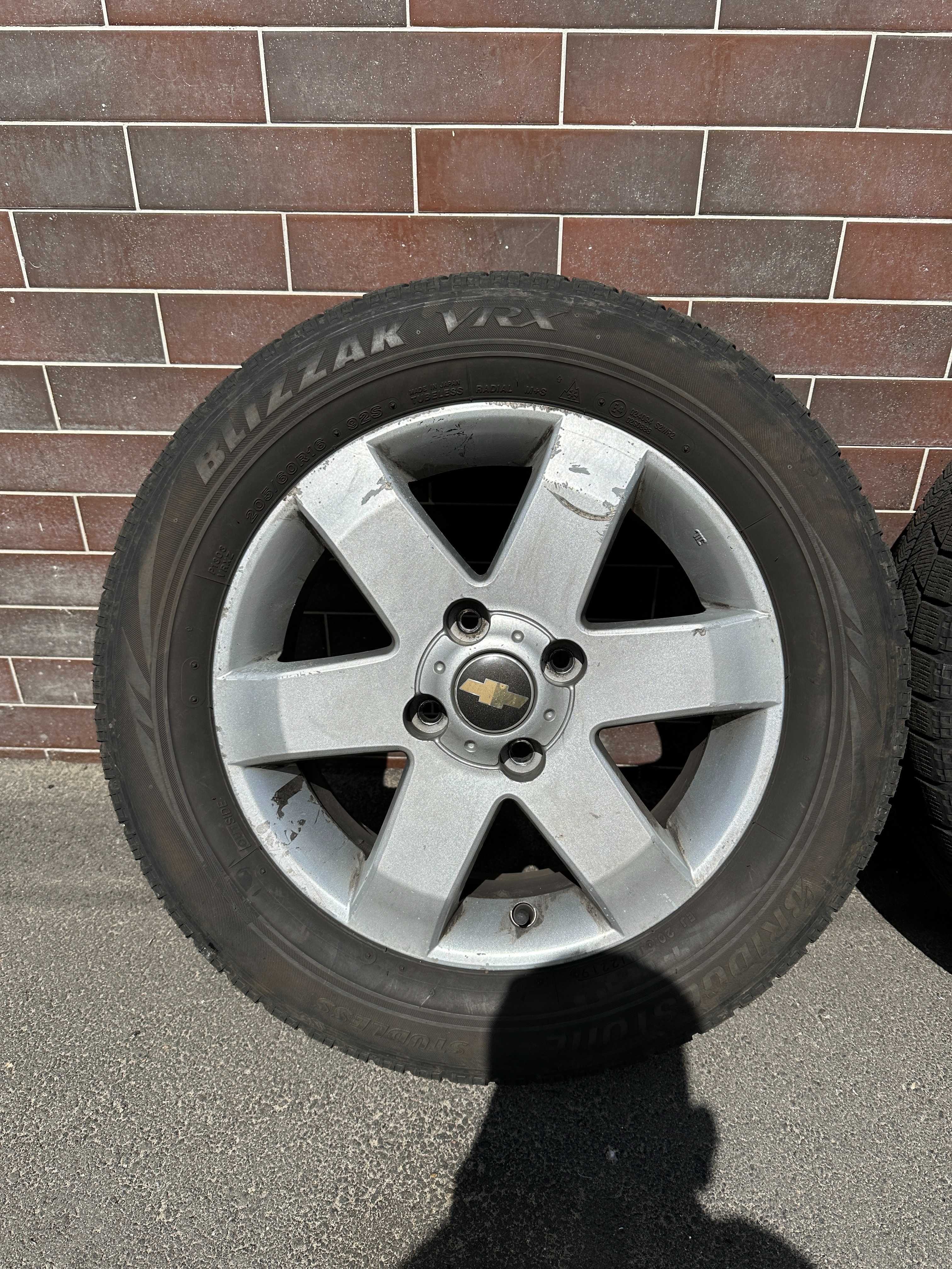 Оригінальні диски Chevrolet r16 4×114.3 Epіса з гумою Bridgestone зима