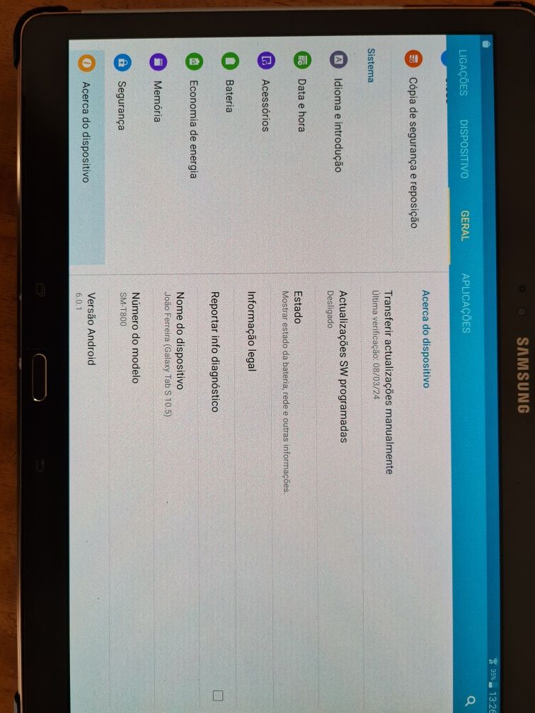 Tablet Samsung S10.5