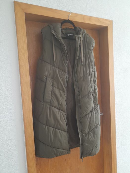 Kamizelka pikowana khaki długa