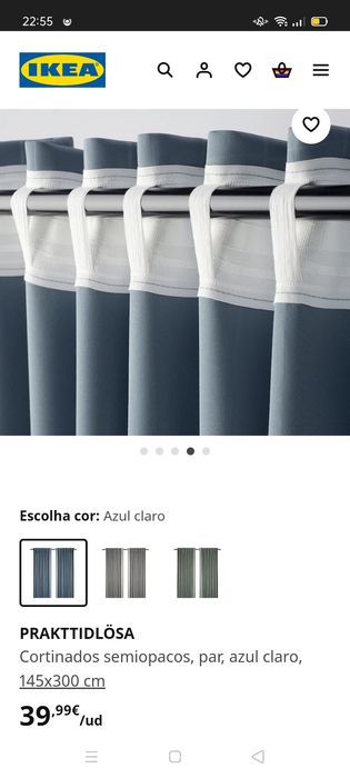 Cortinados Prakttidlosa 1par, IKEA. NOVOS