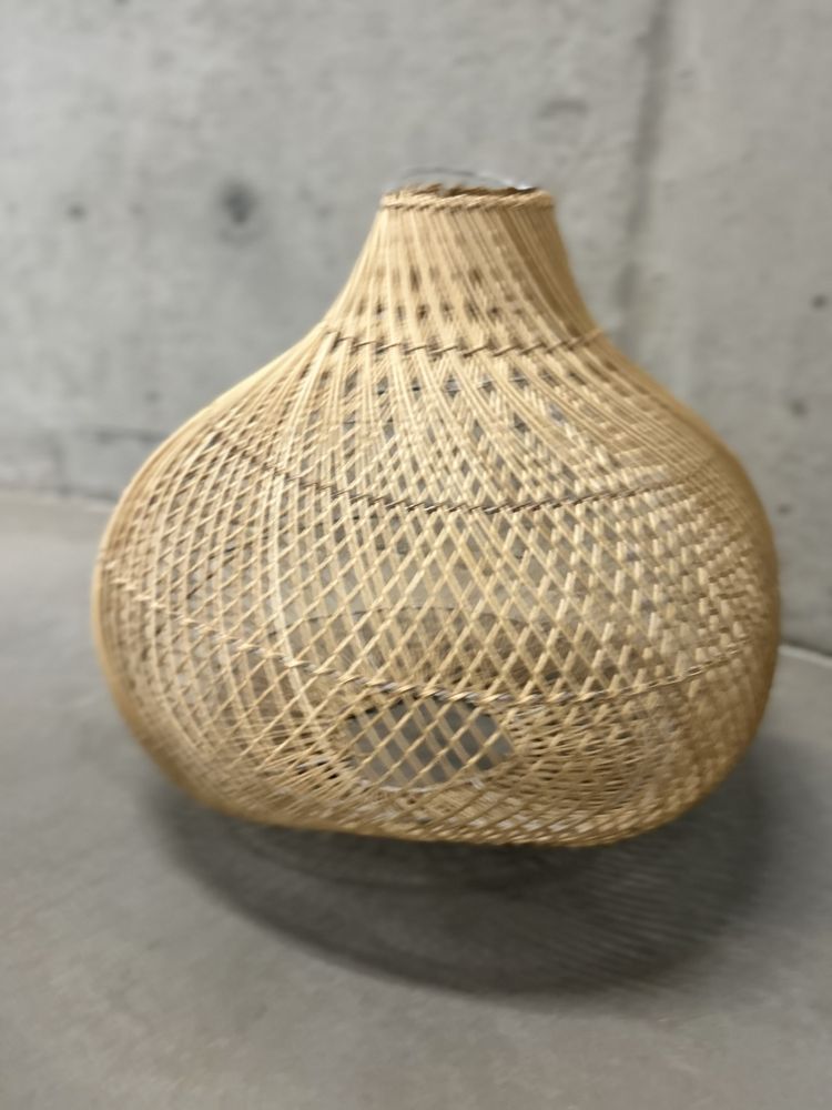 Rattanowy Abażur Lampa Boho Nowa Bali Klosz Scandi Hand Made