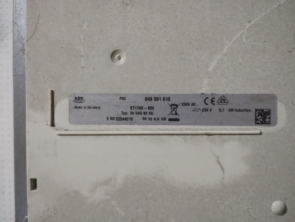 Placa de indução AEG/ELECTROLUX