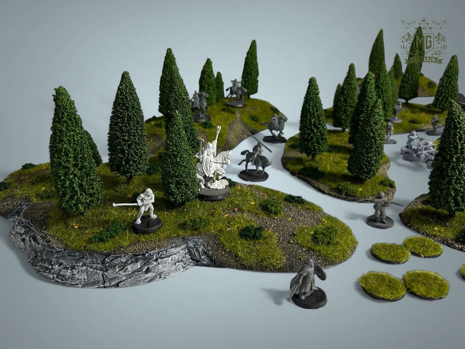 Duzy Zestaw Lasów Teren do gry makieta me sbg bolt action saga wh40k
