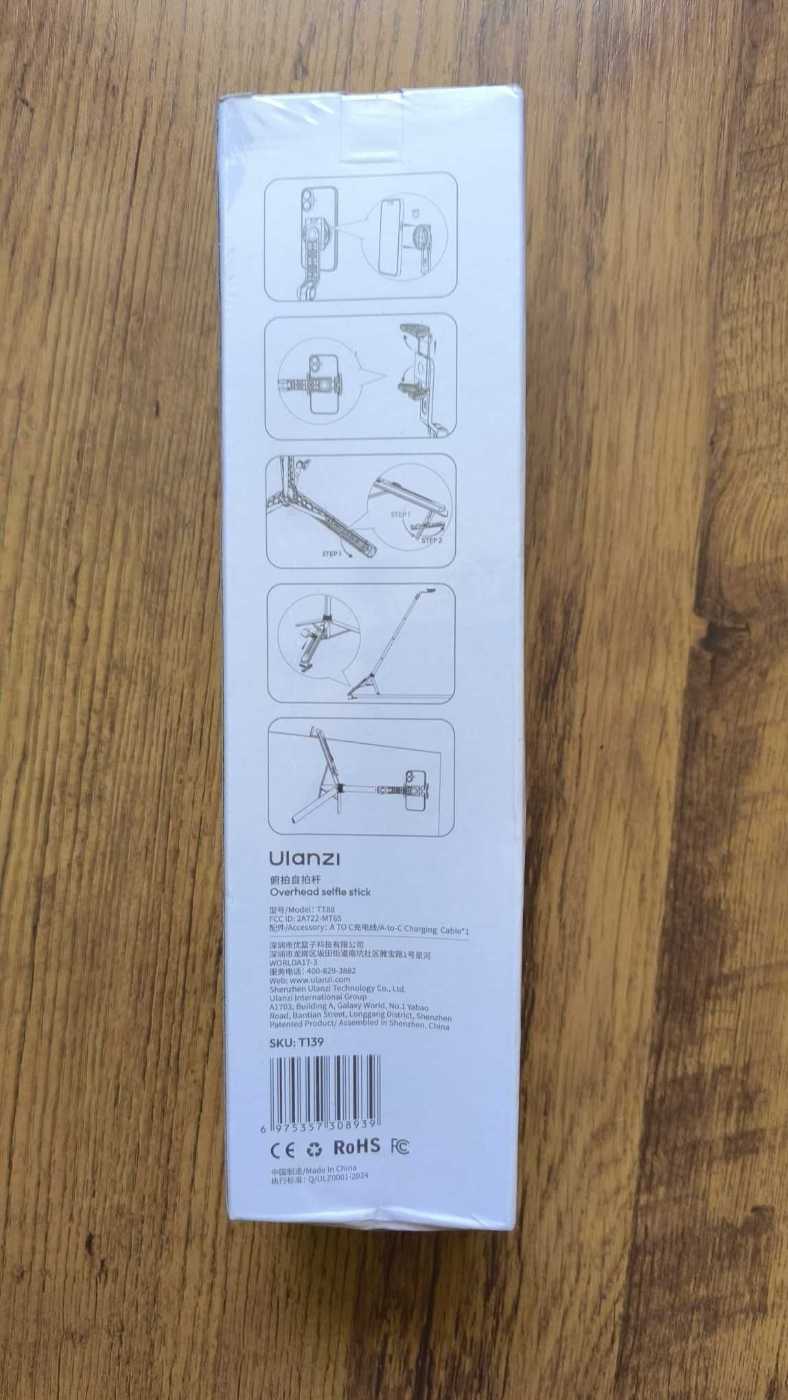 Ulanzi TT88 Selfie stick czarny 30-144 cm