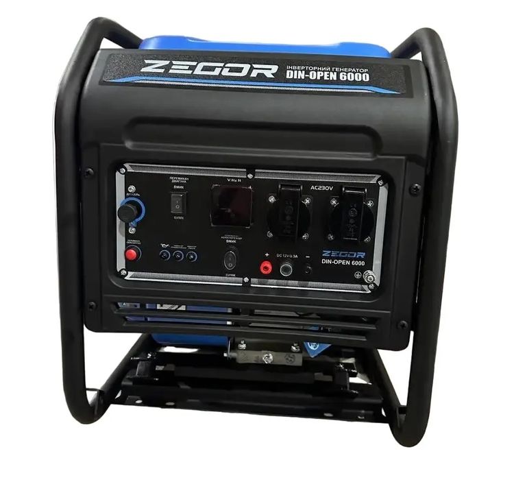 Гeнepaтop Zegor DIN-OPEN6000т 6.0 кBт Гaз пропан/газ природній/бeнзин