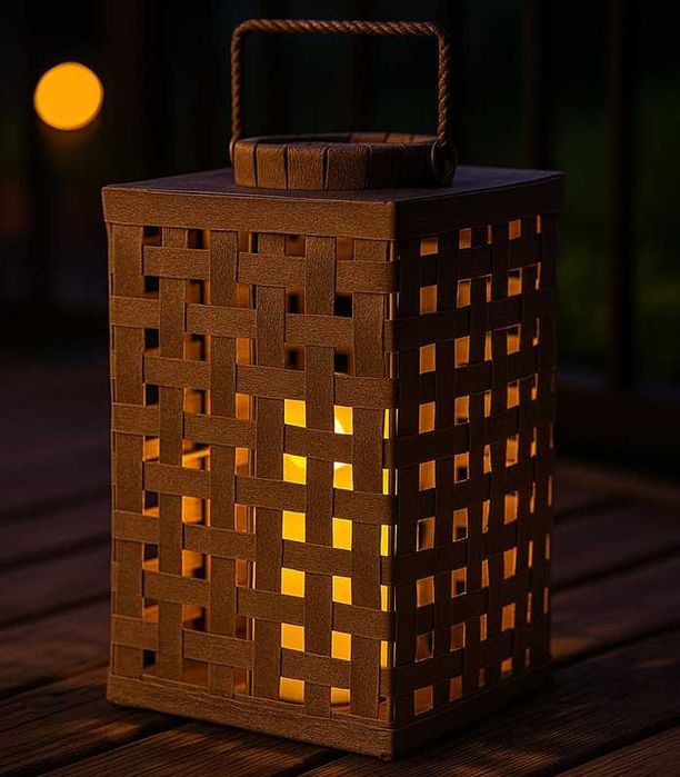 Lampion Rattanowy z uchwytem zawieszany