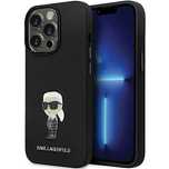 Etui Karl Lagerfeld Silicone Ikonik Metal Pin na iPhone 14 Pro - czarn