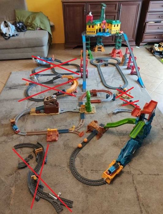 Fisher Price Tomek i Przyjaciele MEGA Super Stacja Jaskinia 3 zestawy