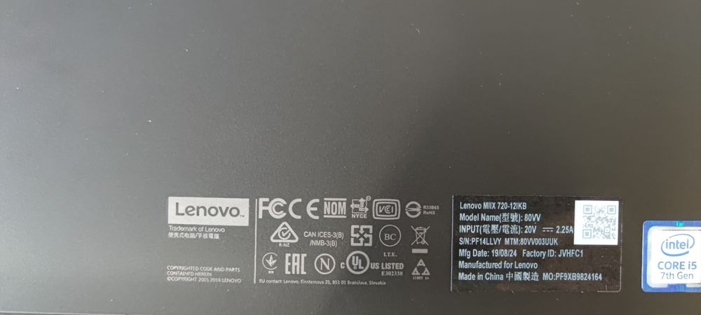 Lenovo MIIX 720 i5 7-GEN