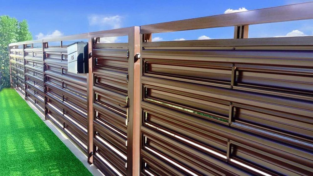 OGRODZENIE Sztachety Metalowe 1m 1,5m 2m 2,5m 3m - Antracyt, Dąb, Brąz