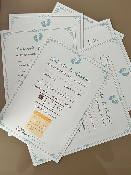 Ankieta maluszka baby shower
