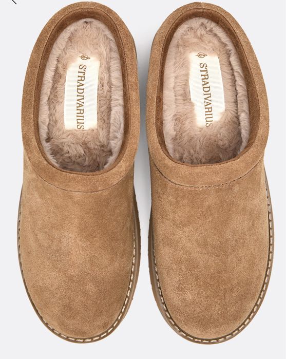 Уггі беж stradivarius короткі тапки замш натуральний 39