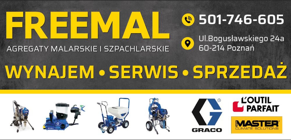 Wynajem agregat szpachlarski.Agregat do gładzi, malarski.Graco Poznań
