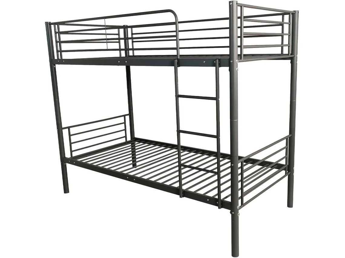 Beliche de metal pintado em cinzento 200x97.5cm como novo
