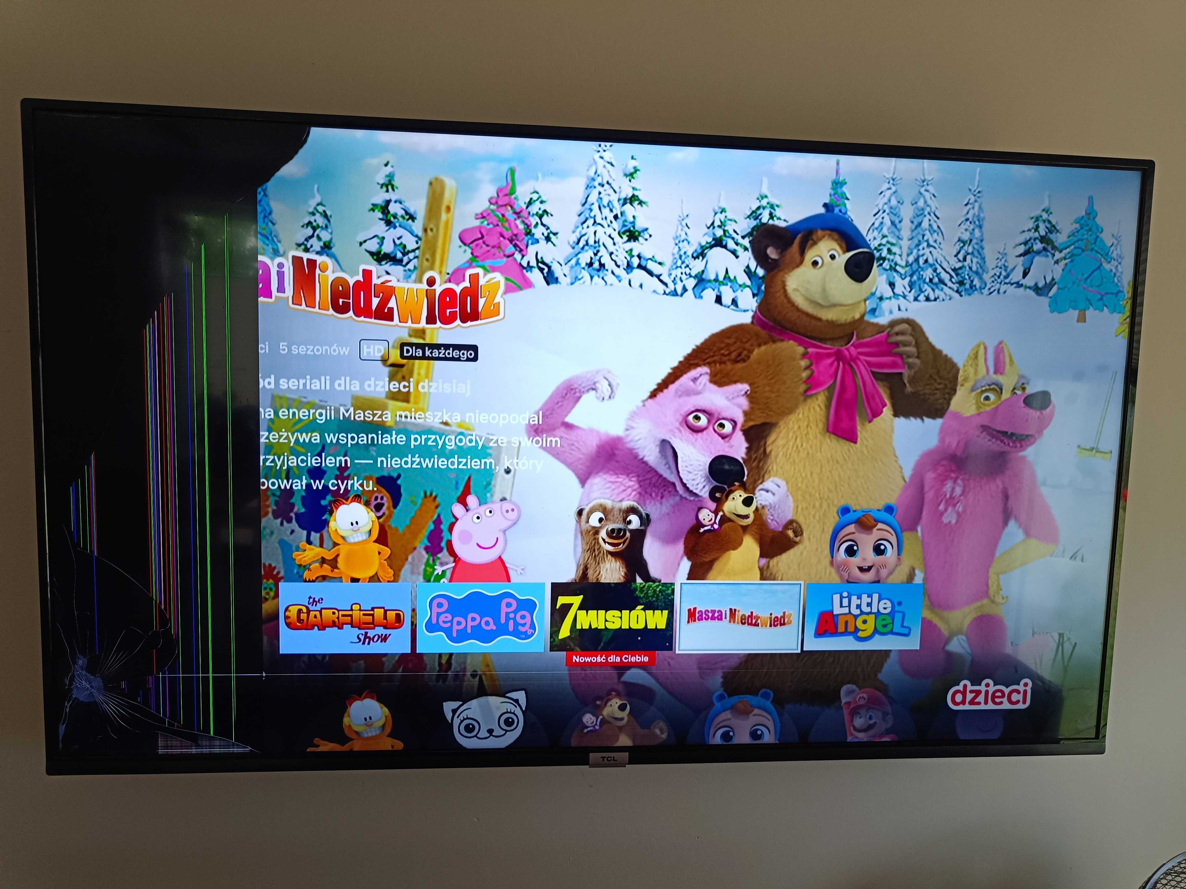 Telewizor TCL 55 cali uszkodzony