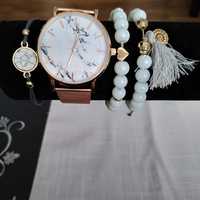 Biżuteria komplet damski zegarek i bransoletki