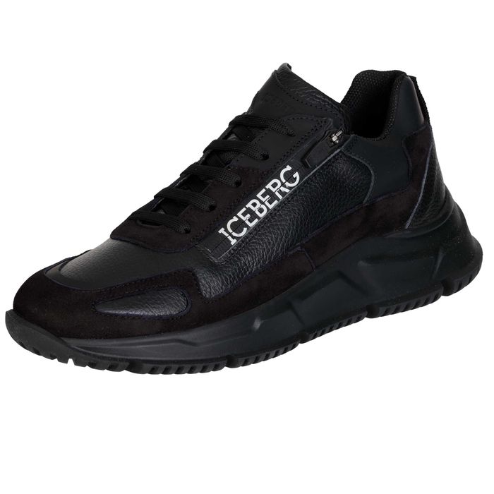 ICEBERG skórzane włoskie sneakersy NOWOŚĆ BLACK
