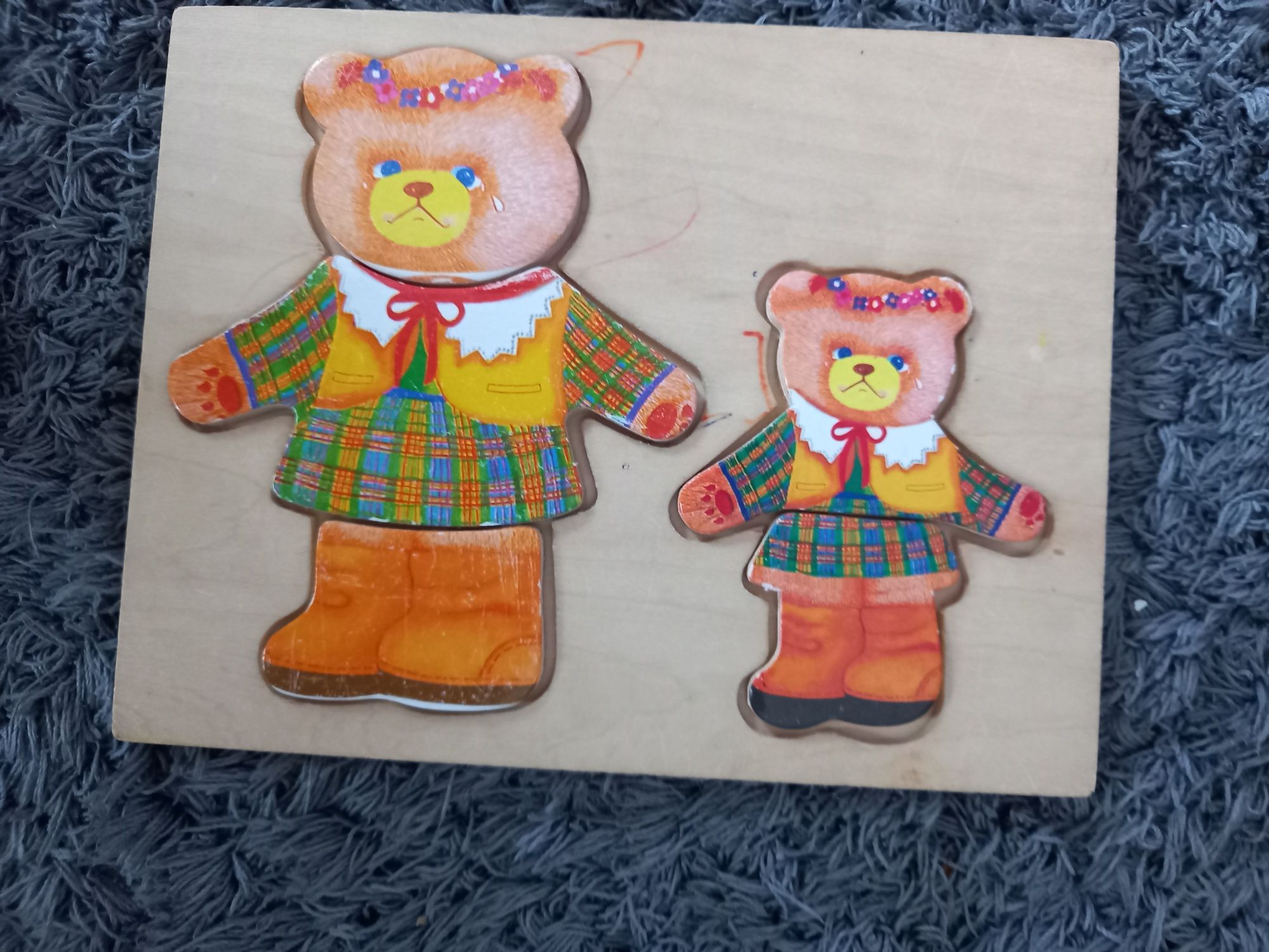 Drewniane puzzle-mama i córka