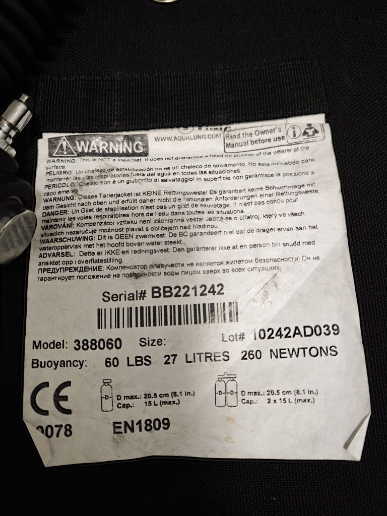 Skrzydło Apeks pod Twinset 2x15L 27 litrów