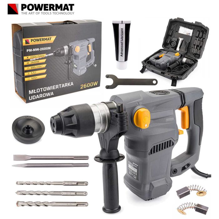 POWERMAT Młot Udarowy Młotowiertarka Sds+ Dłuta Wiertła PM1003