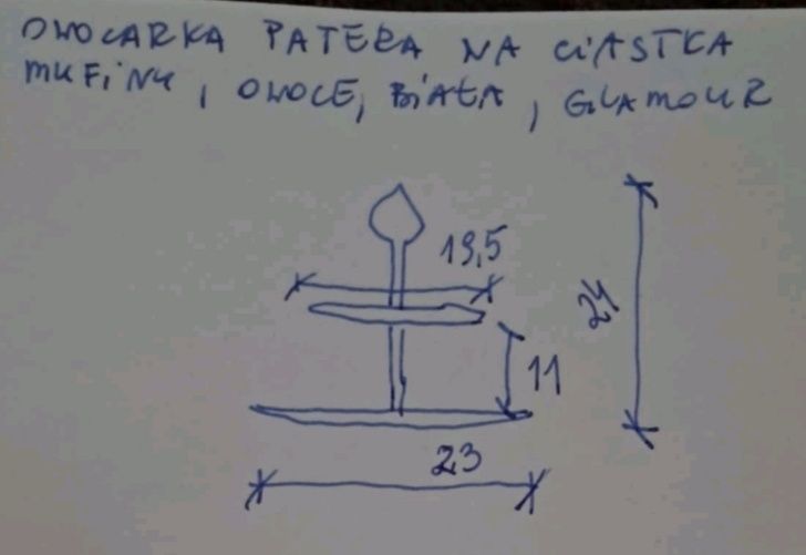 Etażerka patera świeta  piętrowa na owoce ciasto ciastka biała retro