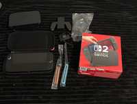 Nintendo Switch 2 - Pełen zestaw z casem i szybką ochroną stan idealny