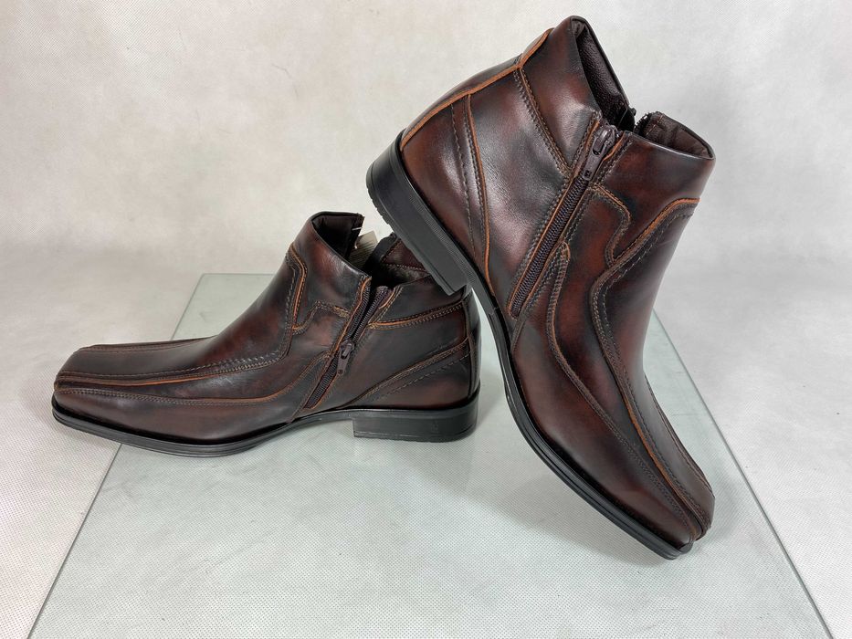 Półbuty Sztyblety Trzewiki Botki Męskie Wizytowe Skórzane Zimowe